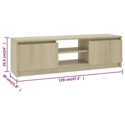 vidaXL Mobile Porta TV Rovere Sonoma 120x30x35,5 cm Legno ingegnerizzato