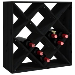    Portabottiglie Nero 62x25x62 cm in Legno Massello di Pino