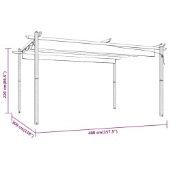    Pergola da Giardino con Tetto Retrattile 4x3 m Crema