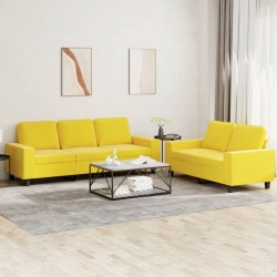 vidaXL Set di Divani 2 pz Giallo Chiaro in Tessuto