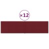 Pannelli Murali 12 pz Rosso Vino 60x15 cm Tessuto 1,08 m²