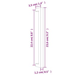 vidaXL Maniglie per Mobili 20 pz Argento 224 mm in Acciaio Inox