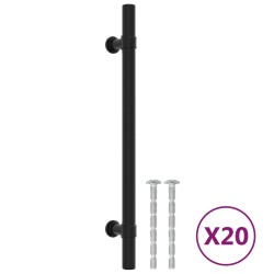 vidaXL Maniglie per Mobili 20 pz Nere 160 mm in Acciaio Inox