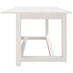    Tavolino da Salotto Bianco 110x55x45 cm Legno Massello di Pino