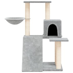    Albero per Gatti con Tiragraffi in Sisal Grigio Chiaro 82 cm