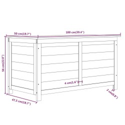    Box Cuscini da Esterno Marrone 100x50x56cm Legno Massello Abete