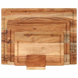 vidaXL Set Taglieri 3 pz con Supporto in Legno Massello di Acacia