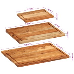 vidaXL Set Taglieri 3 pz con Supporto in Legno Massello di Acacia