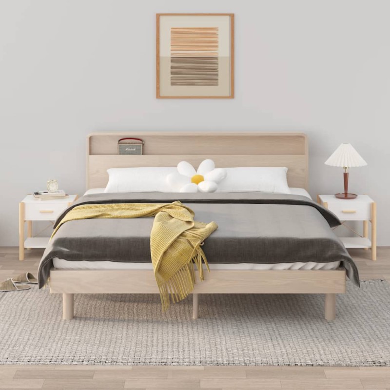    Tavolini da Letto 2pz Bianchi 42x38x45 cm in Legno ingegnerizzato