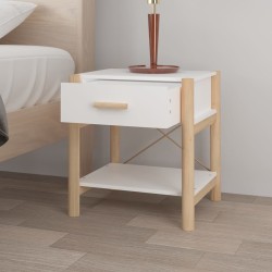    Tavolini da Letto 2pz Bianchi 42x38x45 cm in Legno ingegnerizzato