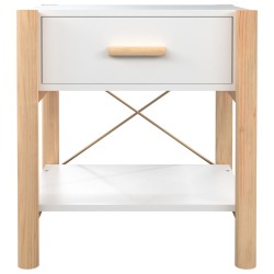    Tavolini da Letto 2pz Bianchi 42x38x45 cm in Legno ingegnerizzato