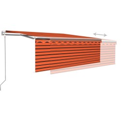 Tenda Sole Retrattile Automatica Parasole 4x3m Arancio Marrone