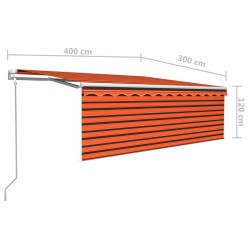 Tenda Sole Retrattile Automatica Parasole 4x3m Arancio Marrone