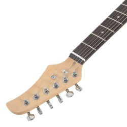 vidaXL Chitarra Elettrica Principianti Custodia Marrone Bianca 4/4 39"