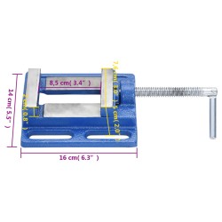 vidaXL Morsa per Trapano Blu 76 mm in Ghisa