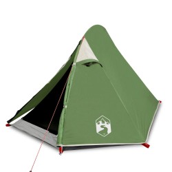 vidaXL Tenda da Campeggio 2 Persone Verde 267x154x117 cm Taffetà 185T