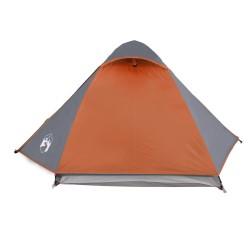 vidaXL Tenda Campeggio 2Persone Grigia e Arancione 224x248x118 Taffetà