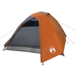 vidaXL Tenda Campeggio 2Persone Grigia e Arancione 264x210x125 Taffetà