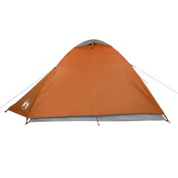 vidaXL Tenda Campeggio 2Persone Grigia e Arancione 264x210x125 Taffetà