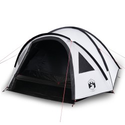 vidaXL Tenda da Campeggio 4 Persone Bianca 300x250x132 cm Taffetà 185T