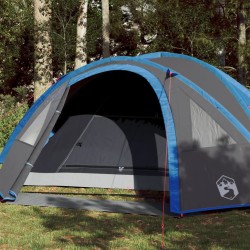 vidaXL Tenda da Campeggio 4 Persone Blu 300x250x132 cm Taffetà 185T