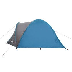 vidaXL Tenda da Campeggio 4 Persone Blu 300x250x132 cm Taffetà 185T