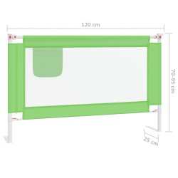 vidaXL Sponda Letto di Sicurezza per Bambini Verde 120x25 cm Tessuto