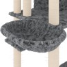 vidaXL Albero per Gatti con Tiragraffi in Sisal Grigio Scuro 191 cm