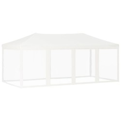 Tenda per Feste Pieghevole con Pareti Laterali Bianco 3x6 m