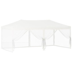 Tenda per Feste Pieghevole con Pareti Laterali Bianco 3x6 m