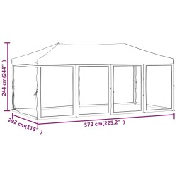 Tenda per Feste Pieghevole con Pareti Laterali Bianco 3x6 m