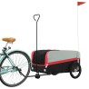 vidaXL Rimorchio da Bici Nero e Rosso 45 kg in Ferro