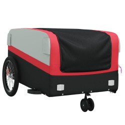 vidaXL Rimorchio da Bici Nero e Rosso 45 kg in Ferro