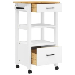 vidaXL Carrello da Cucina MONZA 48x40x90 cm in Legno Massello di Pino