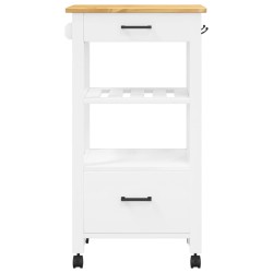 vidaXL Carrello da Cucina MONZA 48x40x90 cm in Legno Massello di Pino