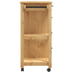 vidaXL Carrello da Cucina MONZA 84x40x90 cm in Legno Massello di Pino