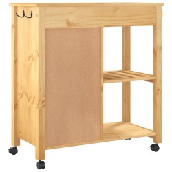 vidaXL Carrello da Cucina MONZA 84x40x90 cm in Legno Massello di Pino