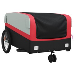 vidaXL Rimorchio da Bici Nero e Rosso 45 kg in Ferro