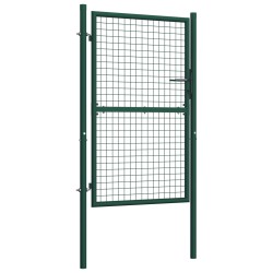 vidaXL Cancello per Recinzione in Acciaio 100x200 cm Verde