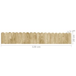 vidaXL Rotoli di Bordura 3 pz 120 cm in Legno di Pino Impregnato