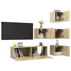 vidaXL Set Porta TV 5 pz Rovere Sonoma in Truciolato