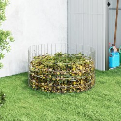 vidaXL Compostiera da Giardino Ø100x50 cm in Acciaio Zincato