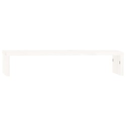 Supporto per Monitor Bianco 50x27x10 cm Legno Massello di Pino