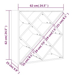    Portabottiglie Miele 62x25x62 cm in Legno Massello di Pino