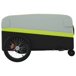 vidaXL Rimorchio da Bici Nero e Verde 45 kg in Ferro