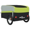 vidaXL Rimorchio da Bici Nero e Verde 45 kg in Ferro