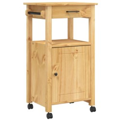 vidaXL Carrello da Cucina MONZA 48x40x90 cm in Legno Massello di Pino