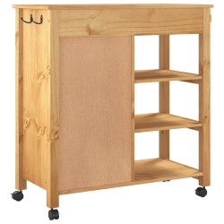 vidaXL Carrello da Cucina MONZA 84x40x90 cm in Legno Massello di Pino