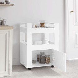    Carrello da Cucina Bianco 60x45x80 cm in Legno ingegnerizzato