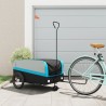 vidaXL Rimorchio da Bici Nero e Blu 45 kg in Ferro